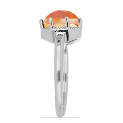 BUY AUTHENTIC PADPARADSCHA QUARTZ GEMSTONE RING IN 925 STERLING SILVER